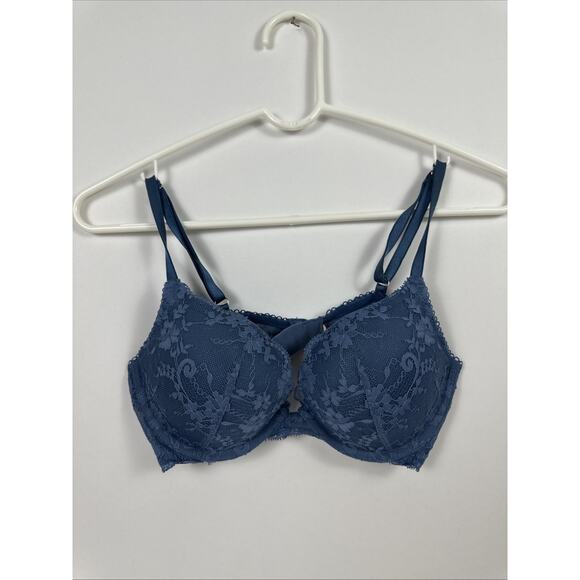Victoria Secret Dream Angels Push Up Bra Lace Blue 36B - Picture 1 of 15